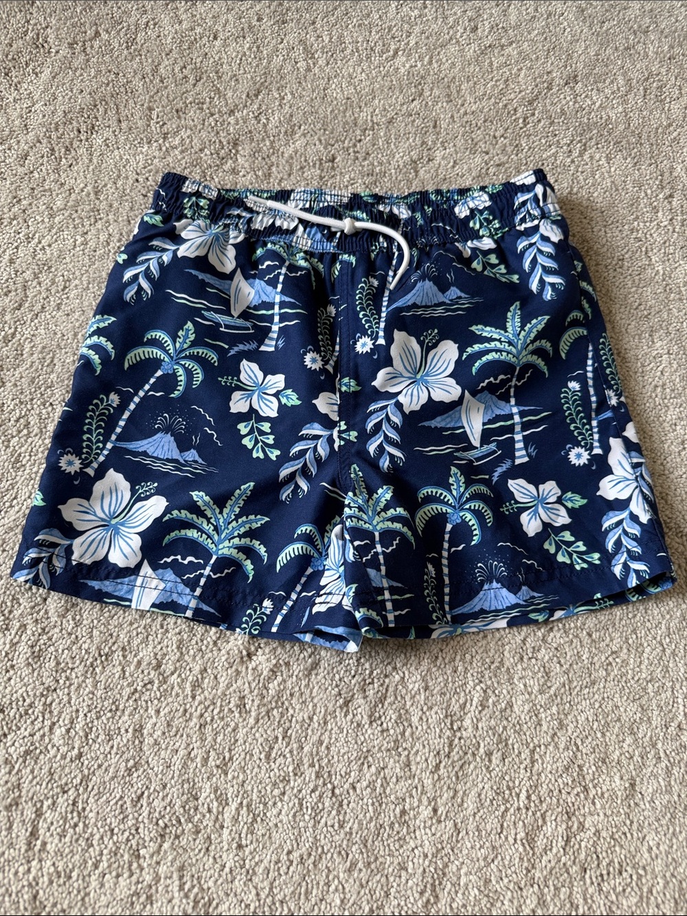 Janie and Jack Navy Floral Boys' Swim Trunks